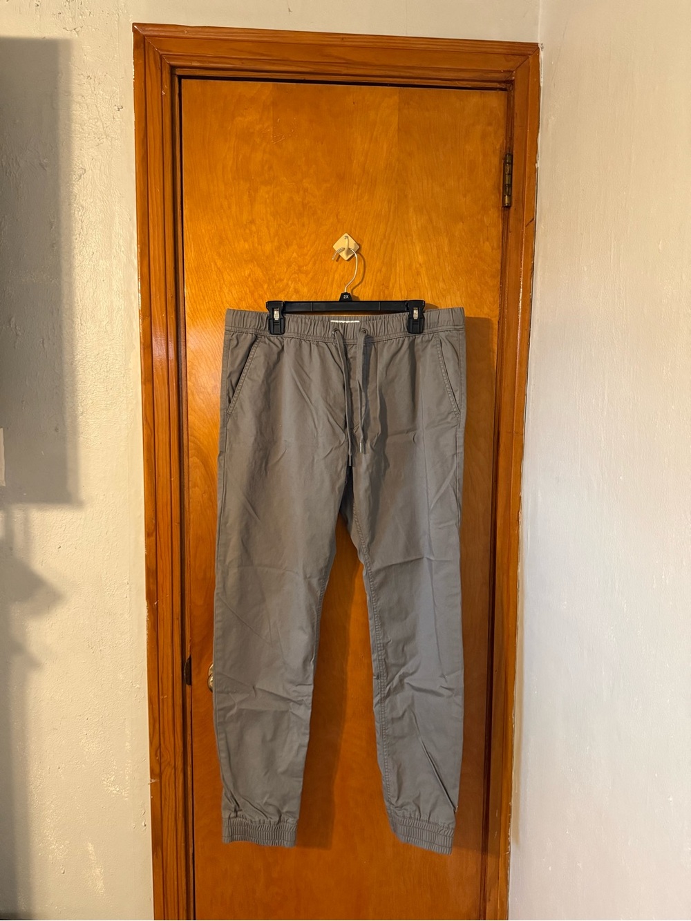 Express Men's Gray Jogger Pants with Drawstring